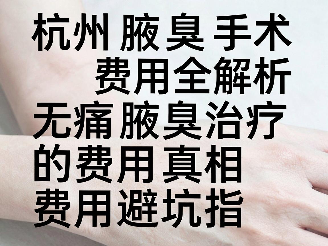 杭州腋臭手术费用全解析,无痛腋臭治疗的费用真相与费用避坑指南 杭州腋臭手术费用全解析,无痛腋臭治疗的费用真相与费用避坑指南
