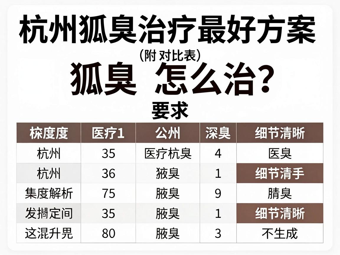 杭州狐臭怎么治？深度解析杭州狐臭治疗最好方案（附对比表）