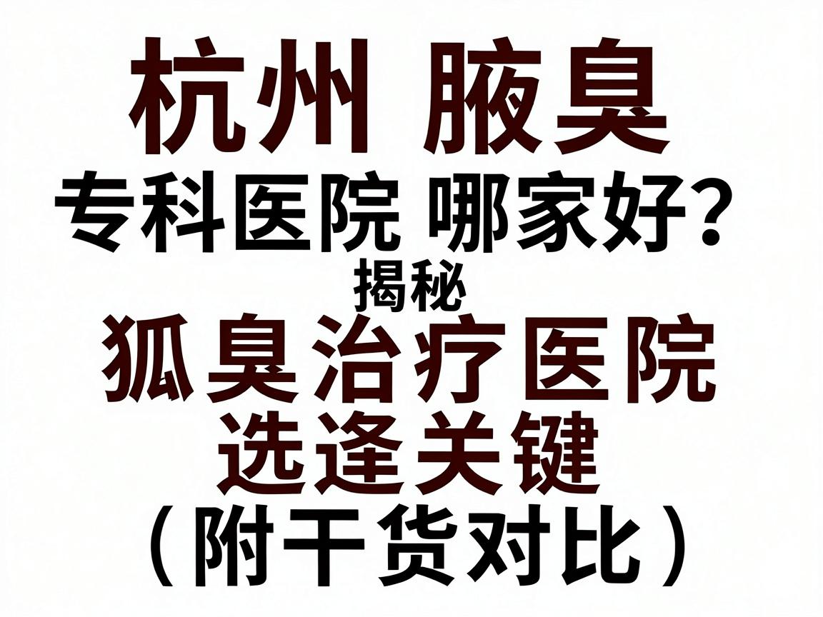 杭州腋臭专科医院哪家好?揭秘狐臭治疗医院选择关键(附干货对比) 杭州腋臭专科医院哪家好?揭秘狐臭治疗医院选择关键(附干货对比)