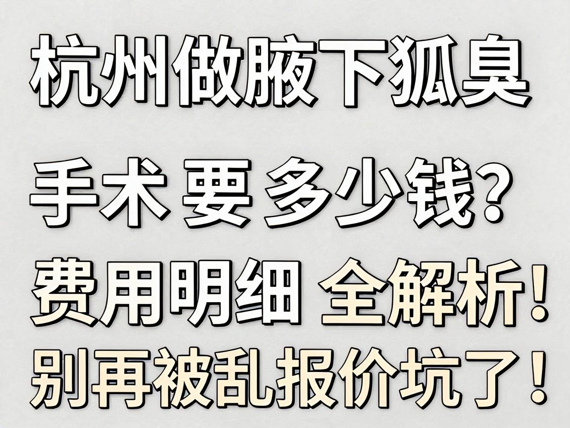 杭州做腋下狐臭手术要多少钱?费用明细全解析,别再被乱报价坑了 杭州做腋下狐臭手术要多少钱?费用明细全解析,别再被乱报价坑了