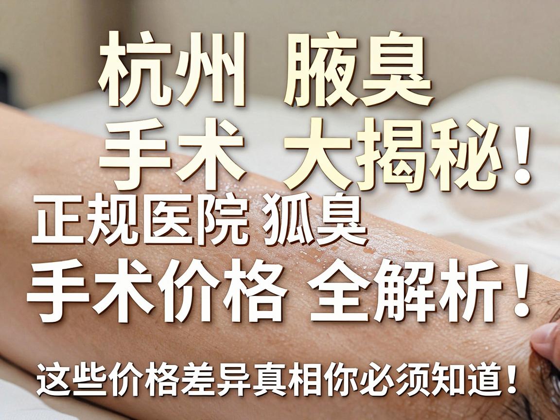 杭州腋臭手术价格大揭秘,正规医院狐臭手术价格全解析,这些价格差异真相你必须知道! 杭州腋臭手术价格大揭秘,正规医院狐臭手术价格全解析,这些价格差异真相你必须知道!