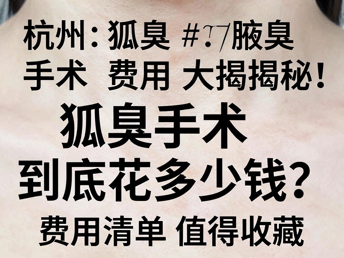 杭州狐臭手术费用大揭秘,狐臭手术到底花多少钱?这份费用清单值得收藏 杭州狐臭手术费用大揭秘,狐臭手术到底花多少钱?这份费用清单值得收藏