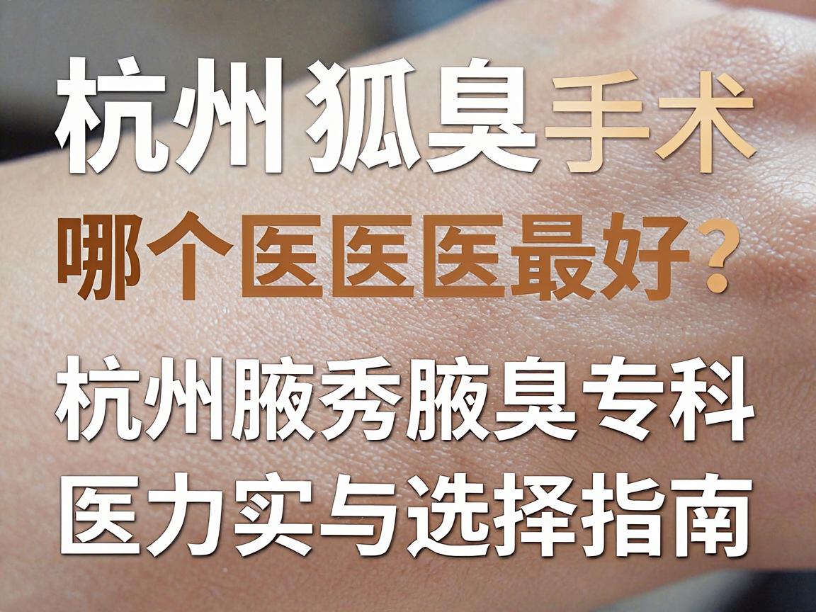 杭州狐臭手术哪个医生最好?深度测评杭州腋秀腋臭专科医生实力与选择指南 杭州狐臭手术哪个医生最好?深度测评杭州腋秀腋臭专科医生实力与选择指南