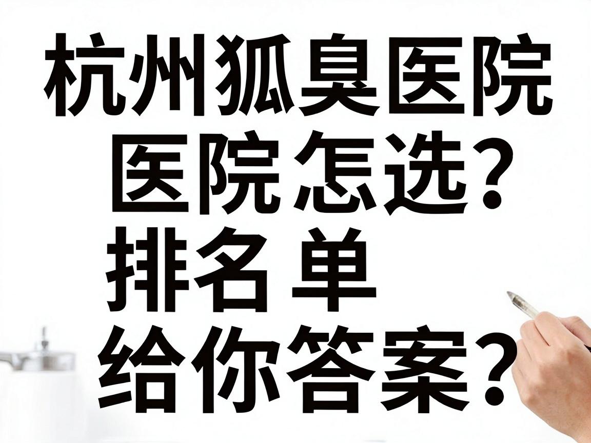 杭州狐臭医院排名怎么选？这份杭州狐臭医院排名榜单给你答案
