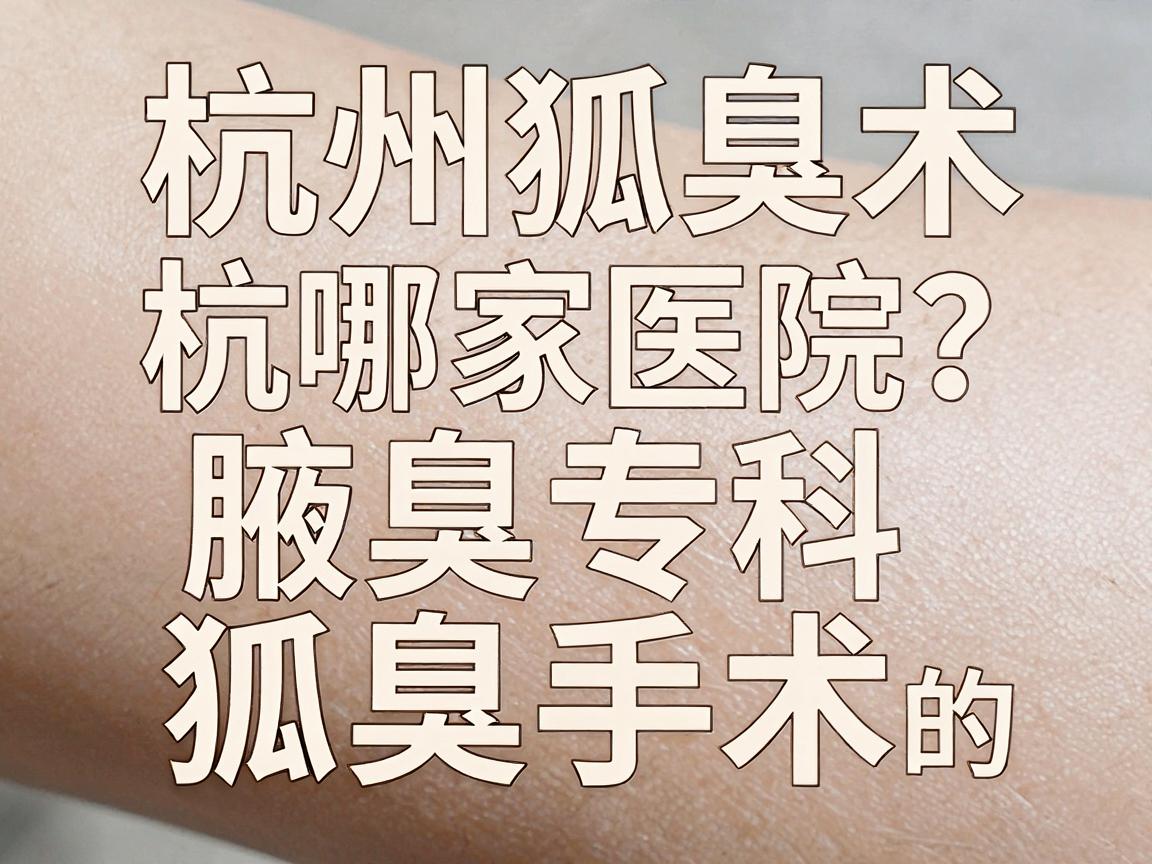 杭州狐臭手术去哪家医院?杭州腋秀腋臭专科的狐臭手术优势解析 杭州狐臭手术去哪家医院?杭州腋秀腋臭专科的狐臭手术优势解析