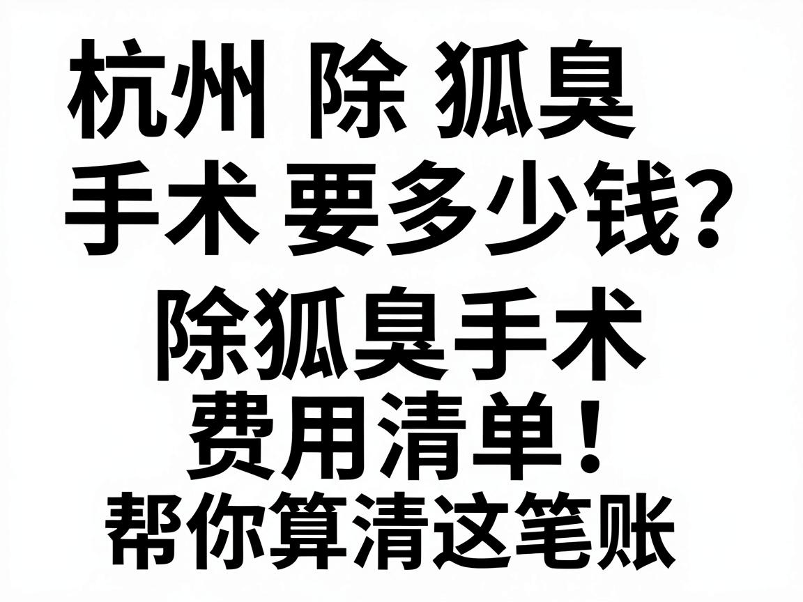 杭州除狐臭手术要多少钱?一份详细的除狐臭手术费用清单,帮你算清这笔账 杭州除狐臭手术要多少钱?一份详细的除狐臭手术费用清单,帮你算清这笔账