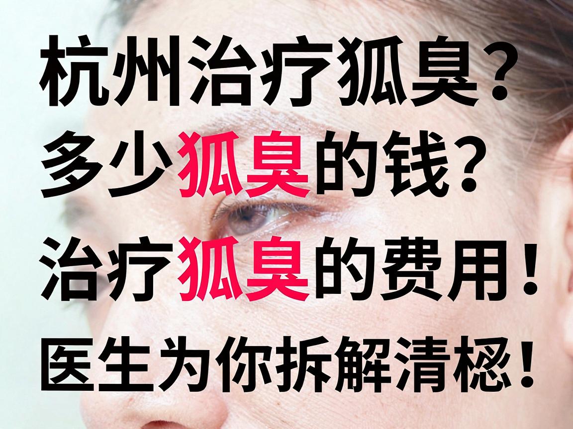 杭州治疗狐臭多少钱？治疗狐臭的费用，医生为你拆解清楚！