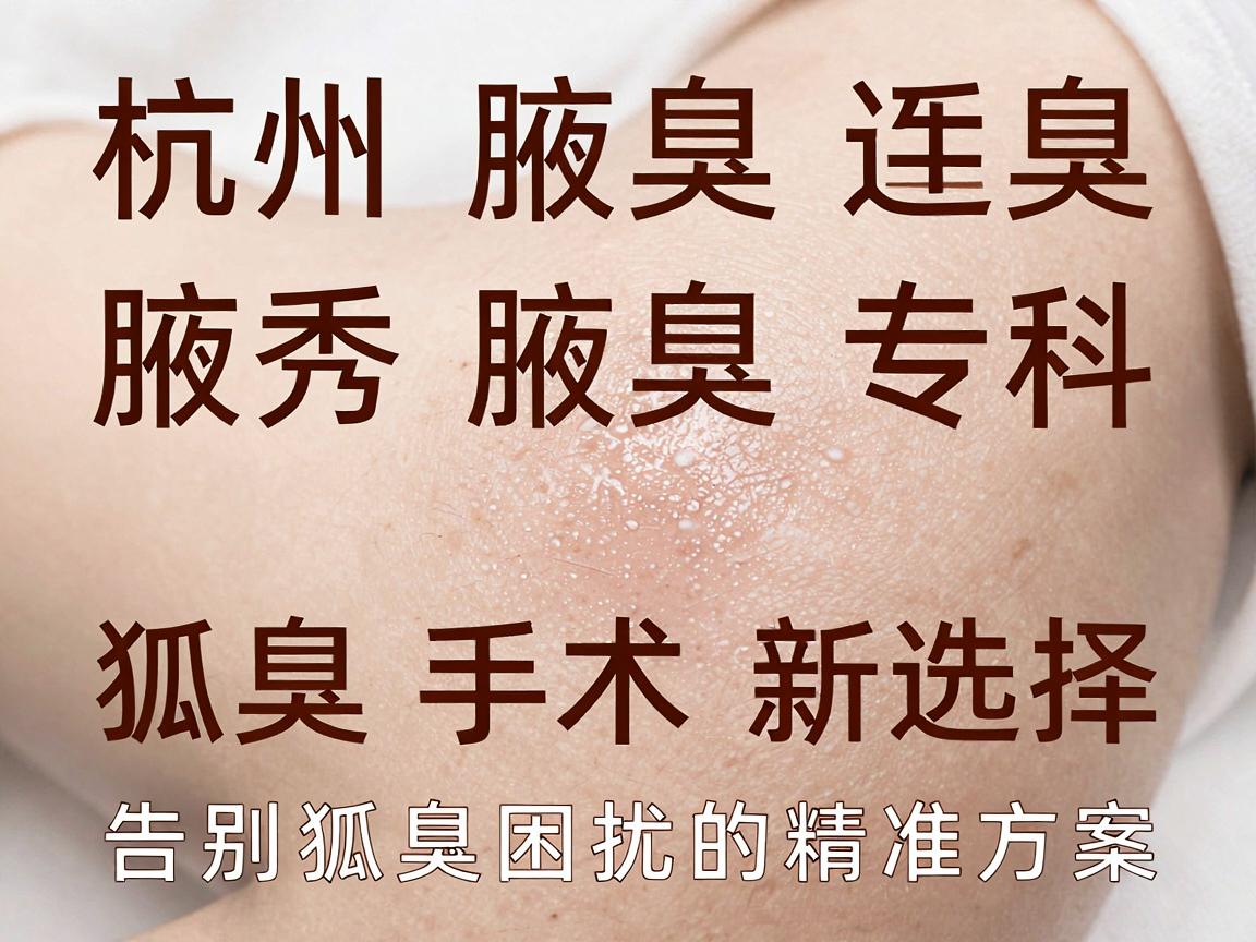 杭州腋秀腋臭专科，狐臭手术新选择，告别狐臭困扰的精准方案