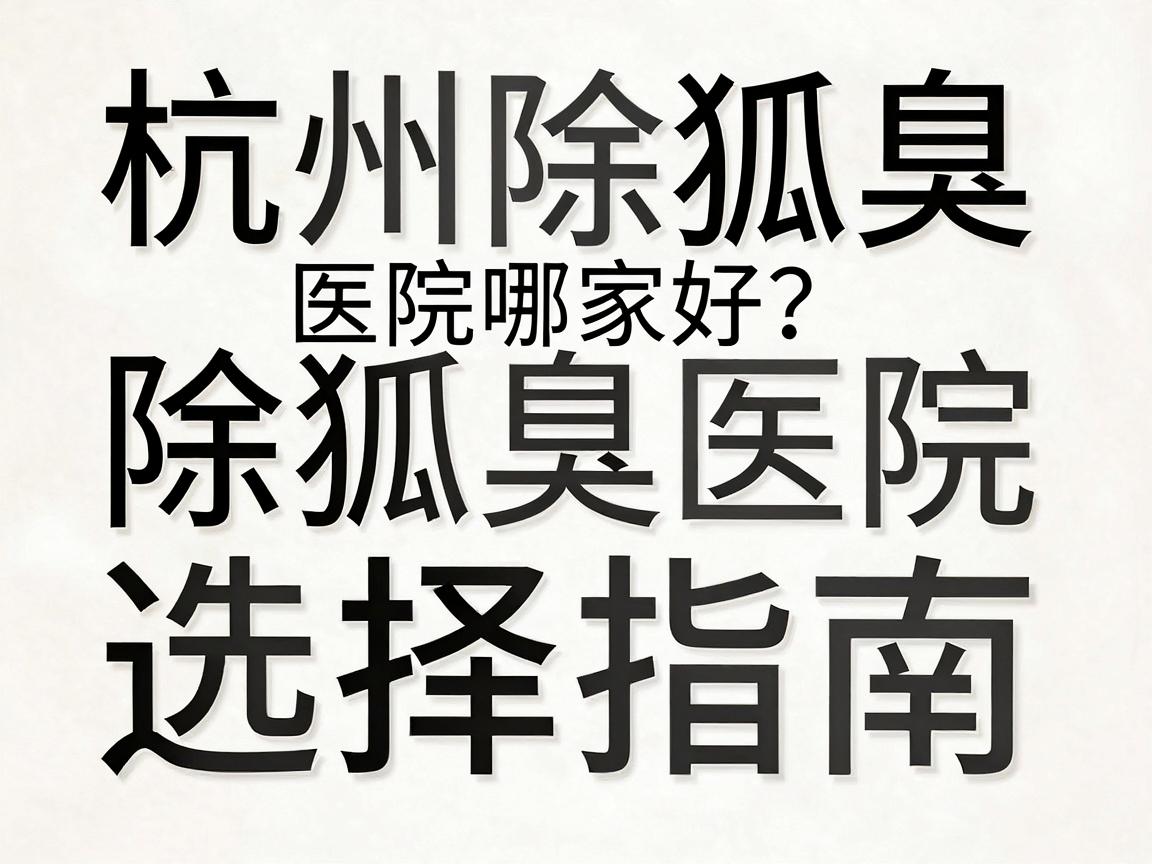 杭州除狐臭医院哪家好?除狐臭医院选择指南,这些细节别错过 杭州除狐臭医院哪家好?除狐臭医院选择指南,这些细节别错过