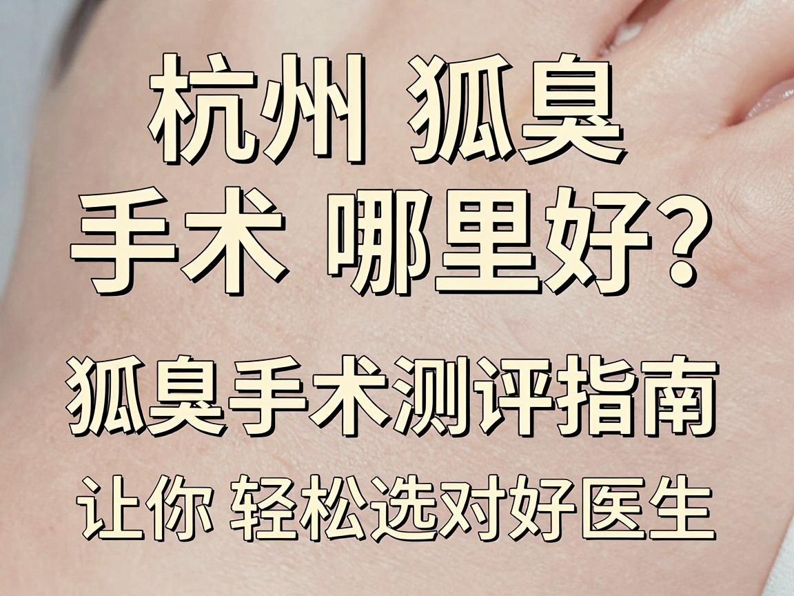 杭州狐臭手术哪里好？这份狐臭手术测评指南，让你轻松选对好医生