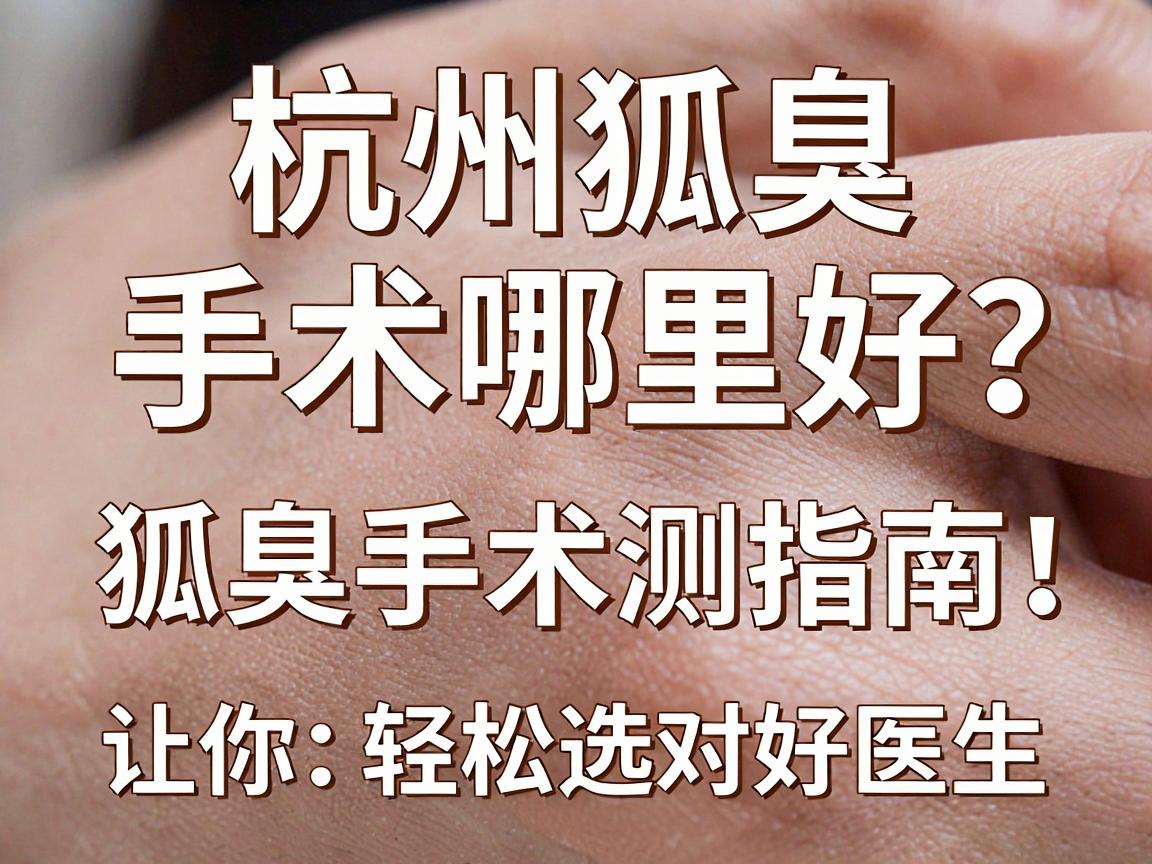 杭州狐臭手术哪里好？这份狐臭手术测评指南，让你轻松选对好医生