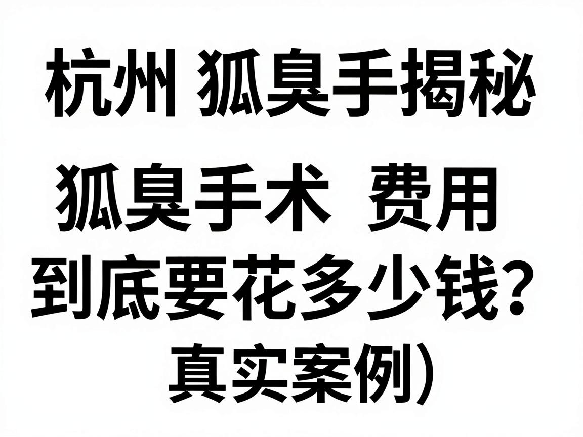 杭州狐臭手术价格揭秘，狐臭手术费用到底要花多少钱？含真实案例）