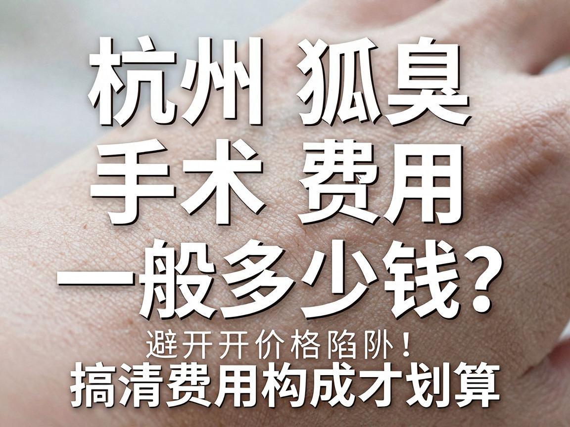 杭州狐臭手术费用一般多少钱？避开价格陷阱，搞清费用构成才划算