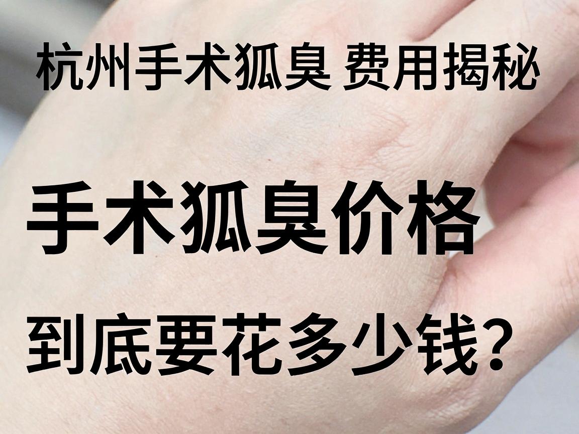 杭州手术狐臭费用揭秘，手术狐臭价格到底要花多少钱？一文讲清杭州手术狐臭的收费逻辑