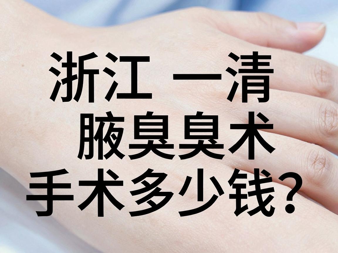 浙江腋臭手术多少钱？一文说清腋臭手术费用与价值，别再为腋臭手术多少钱纠结了