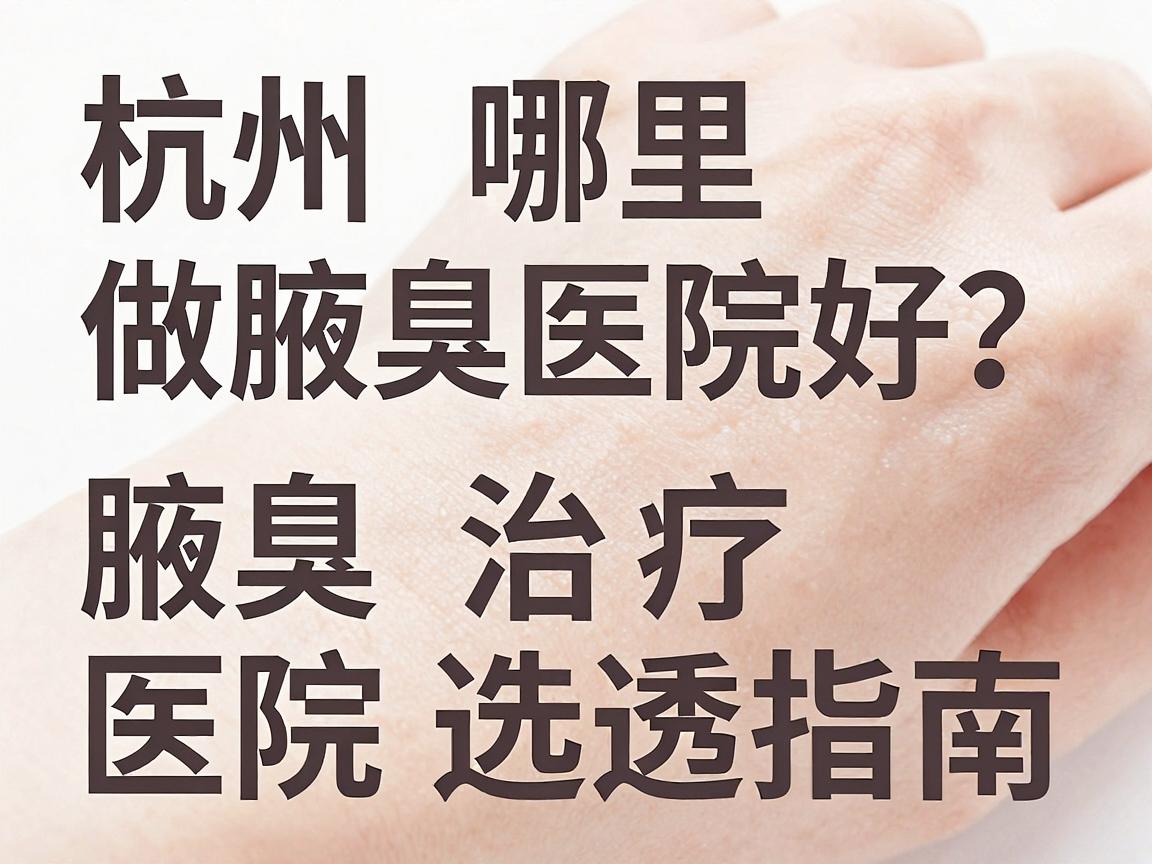杭州哪里做腋臭医院好？一份靠谱的腋臭治疗医院选择指南