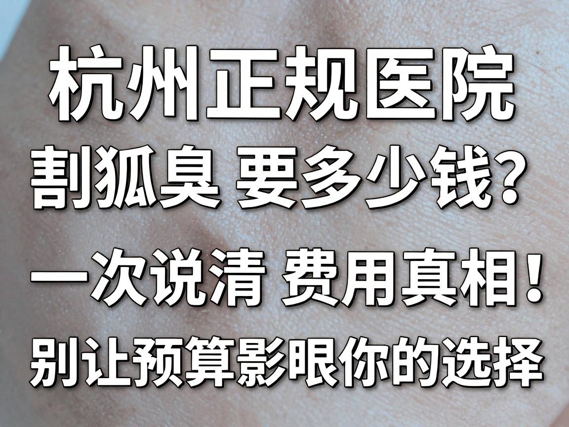 杭州正规医院割狐臭要多少钱？一次说清费用真相，别让预算影响你的选择