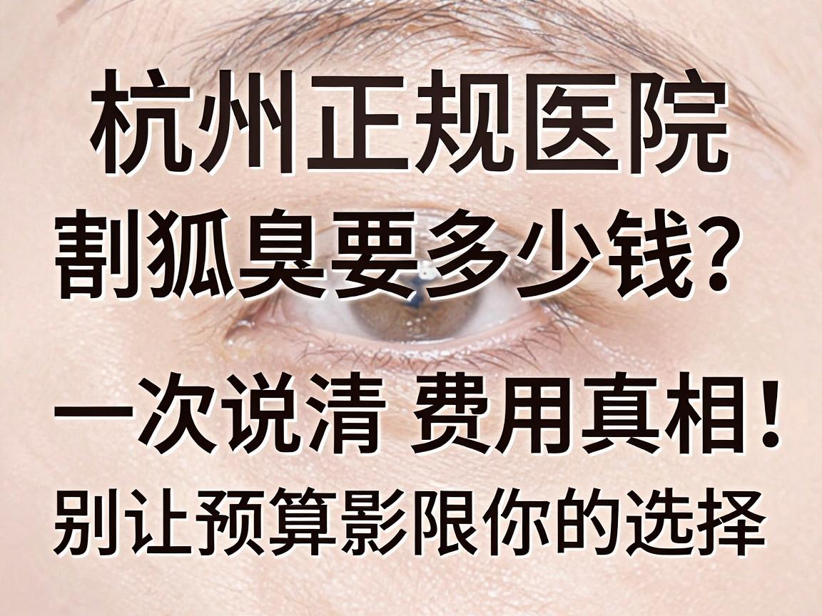 杭州正规医院割狐臭要多少钱？一次说清费用真相，别让预算影响你的选择