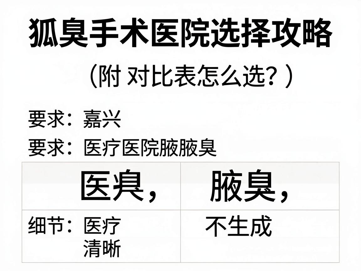 嘉兴狐臭手术医院怎么选?狐臭手术医院选择攻略(附对比表) 嘉兴狐臭手术医院怎么选?狐臭手术医院选择攻略(附对比表)