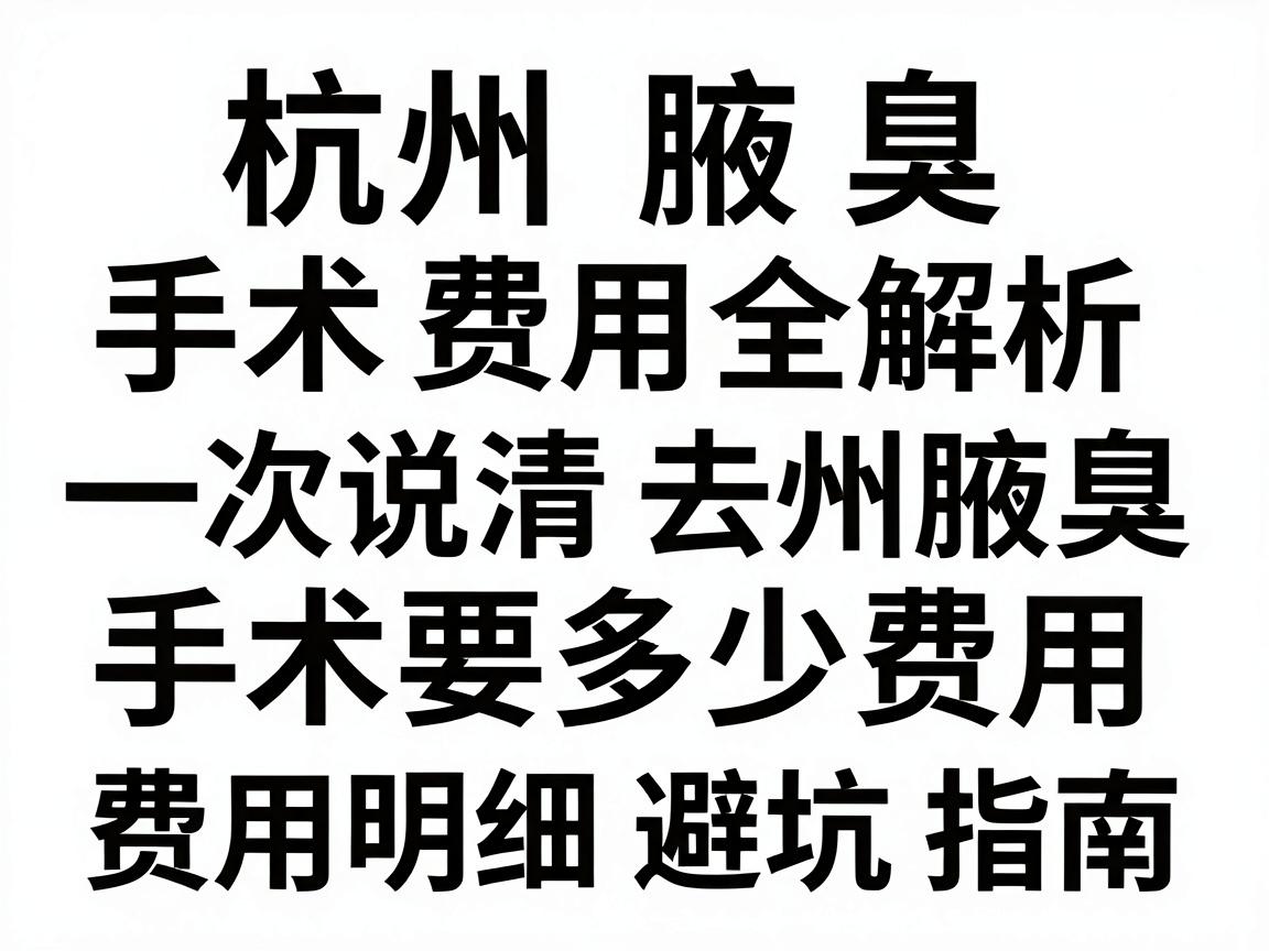 杭州腋臭手术费用全解析,一次说清杭州去腋臭手术要多少费用,费用明细与避坑指南 杭州腋臭手术费用全解析,一次说清杭州去腋臭手术要多少费用,费用明细与避坑指南
