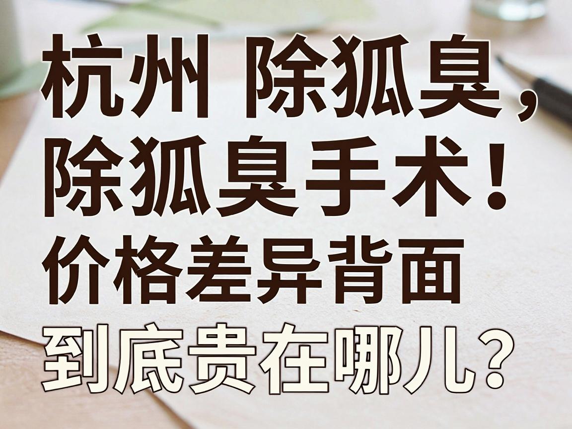 杭州除狐臭价格全解析,除狐臭手术价格差异背后,到底贵在哪儿? 杭州除狐臭价格全解析,除狐臭手术价格差异背后,到底贵在哪儿?