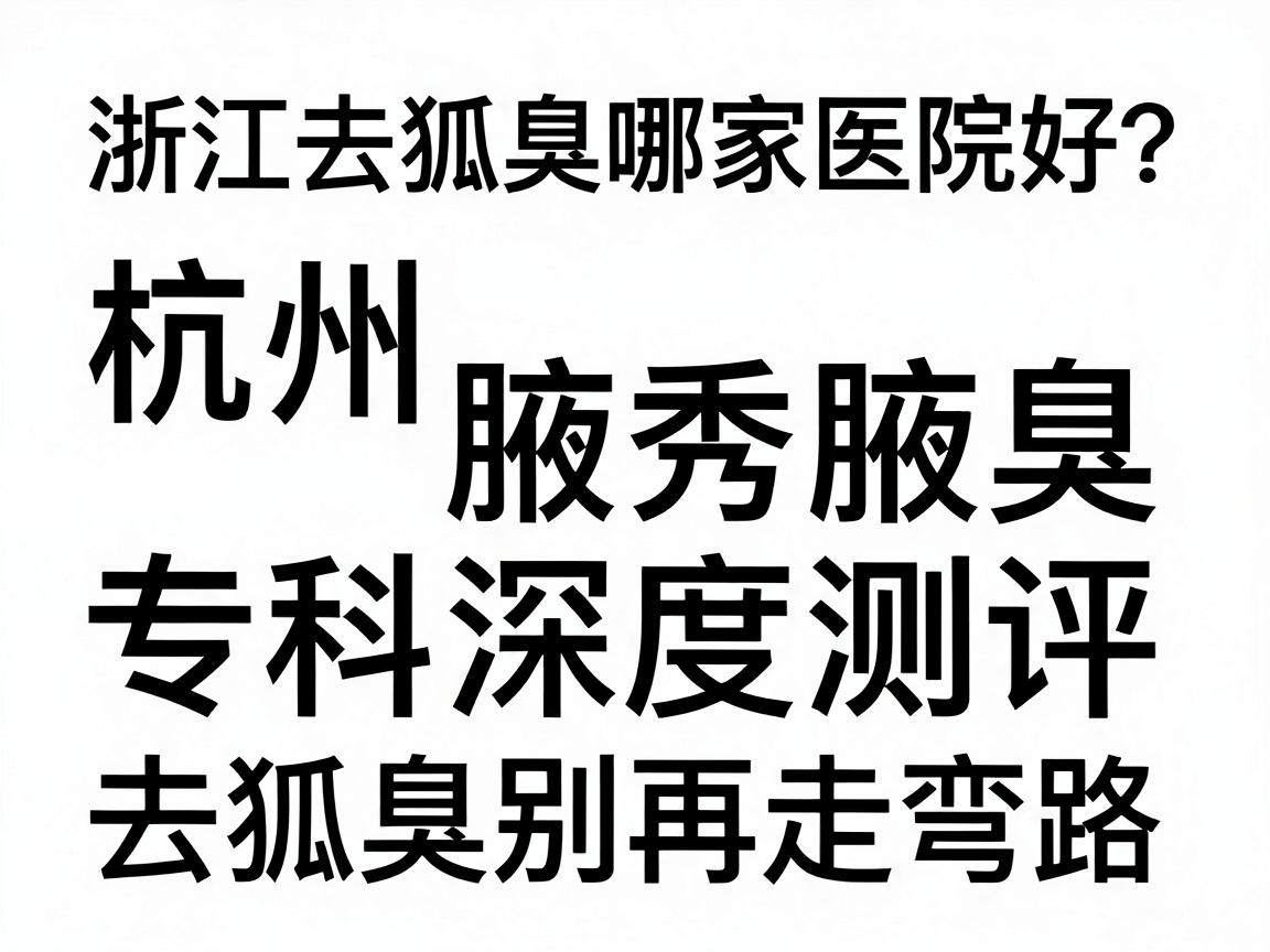 浙江去狐臭哪家医院好？杭州腋秀腋臭专科深度测评，去狐臭别再走弯路