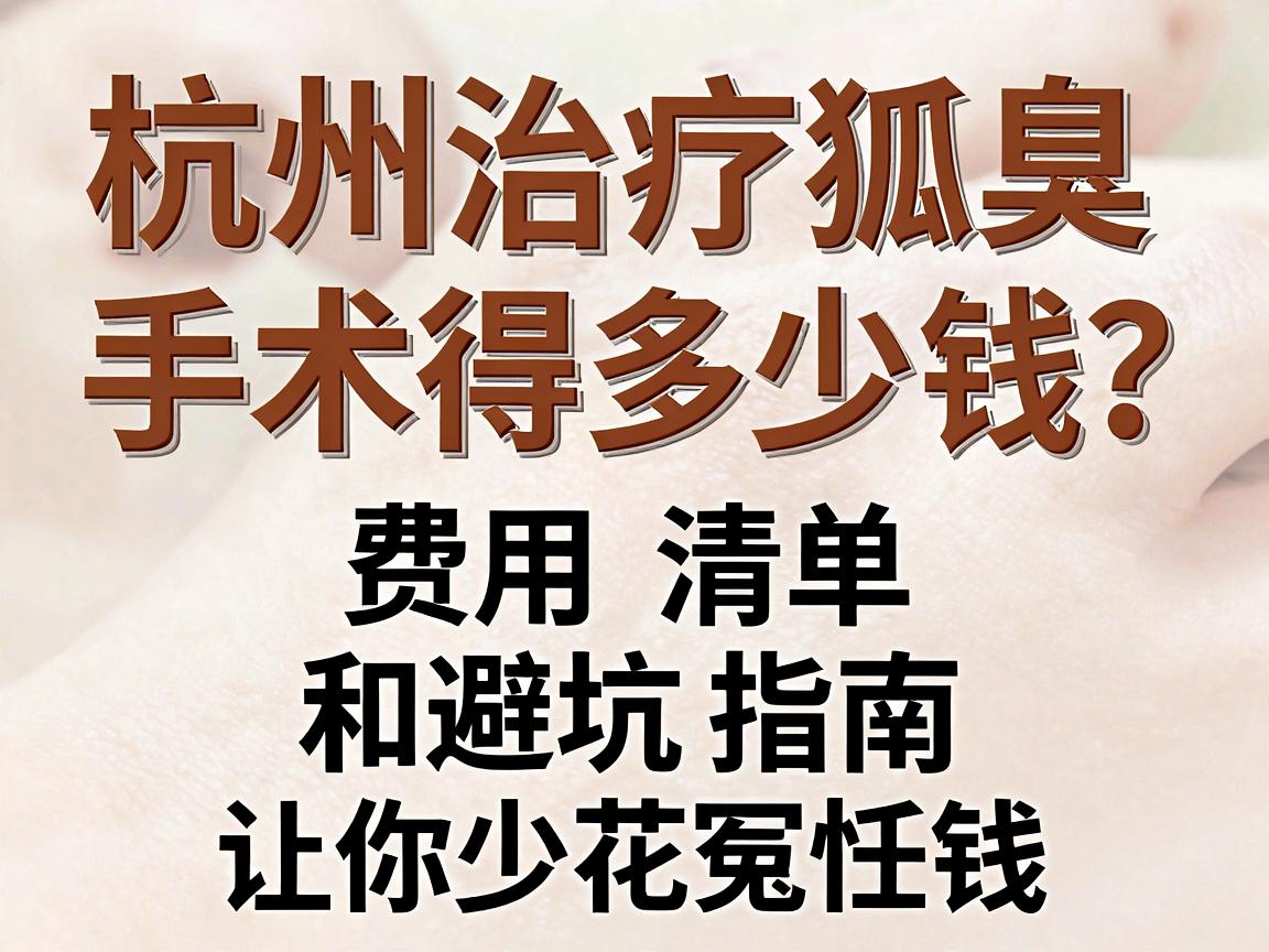 杭州治疗狐臭手术得多少钱?这份费用清单和避坑指南,让你少花冤枉钱 杭州治疗狐臭手术得多少钱?这份费用清单和避坑指南,让你少花冤枉钱