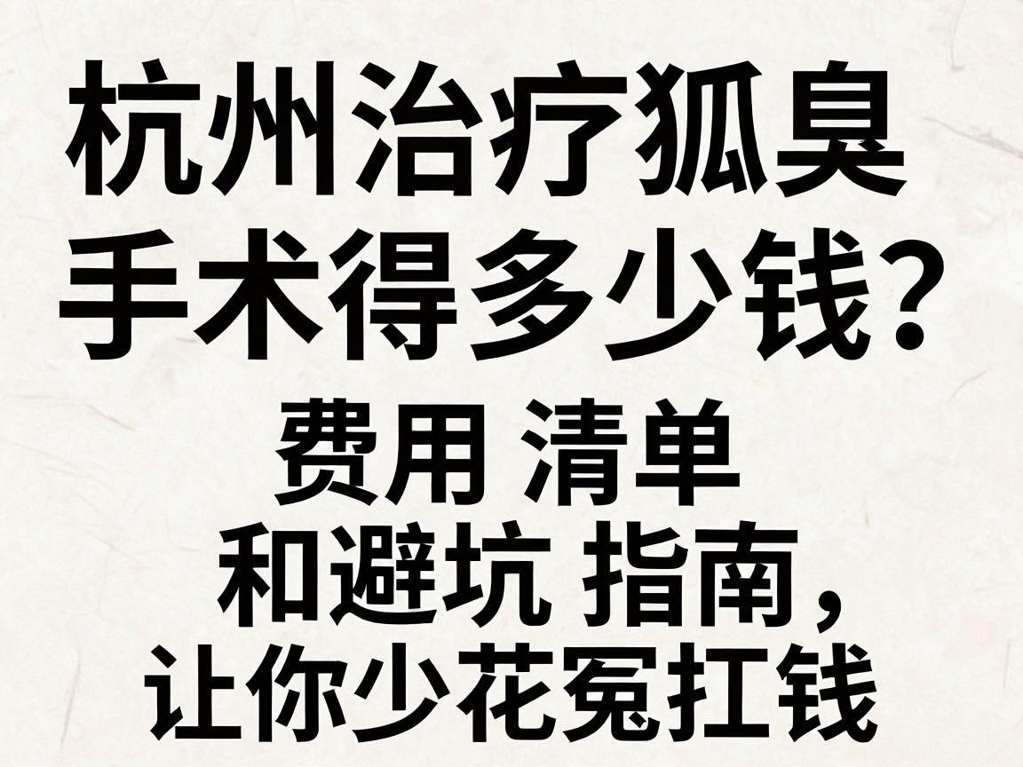 杭州治疗狐臭手术得多少钱?这份费用清单和避坑指南,让你少花冤枉钱 杭州治疗狐臭手术得多少钱?这份费用清单和避坑指南,让你少花冤枉钱
