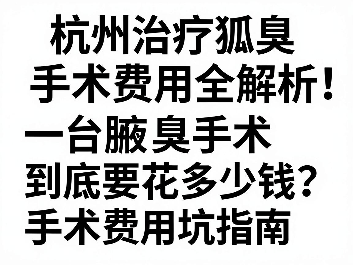 杭州治疗狐臭手术费用全解析,一台腋臭手术到底要花多少钱?手术费用明细与避坑指南 杭州治疗狐臭手术费用全解析,一台腋臭手术到底要花多少钱?手术费用明细与避坑指南