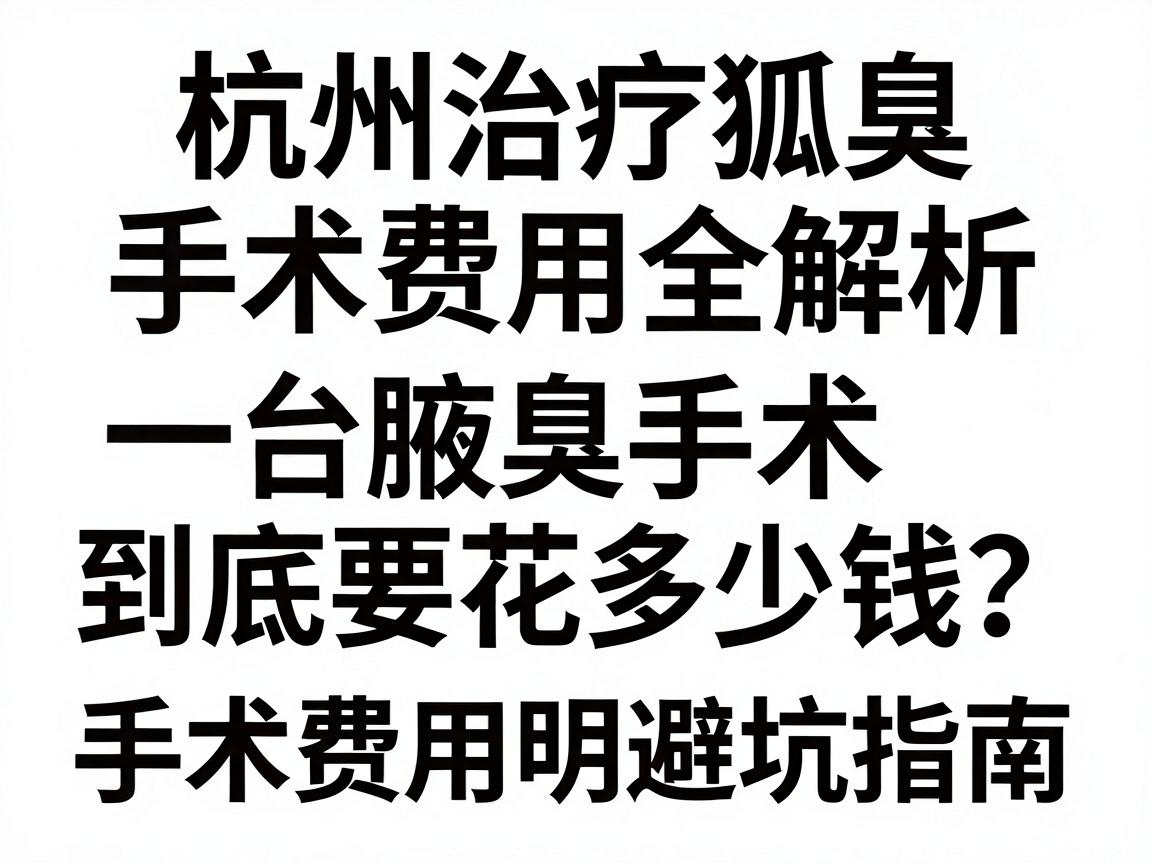 杭州治疗狐臭手术费用全解析,一台腋臭手术到底要花多少钱?手术费用明细与避坑指南 杭州治疗狐臭手术费用全解析,一台腋臭手术到底要花多少钱?手术费用明细与避坑指南