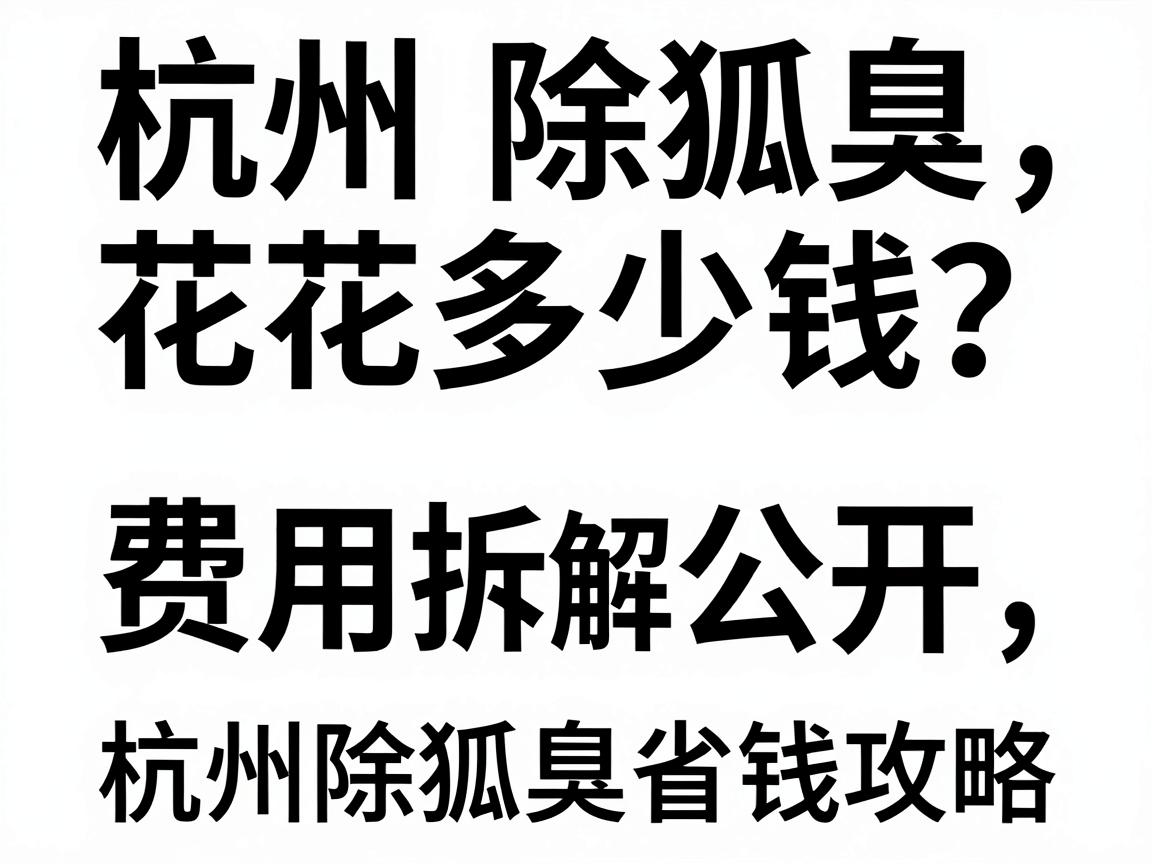 杭州除狐臭花多少钱？费用拆解公开，附杭州除狐臭省钱攻略