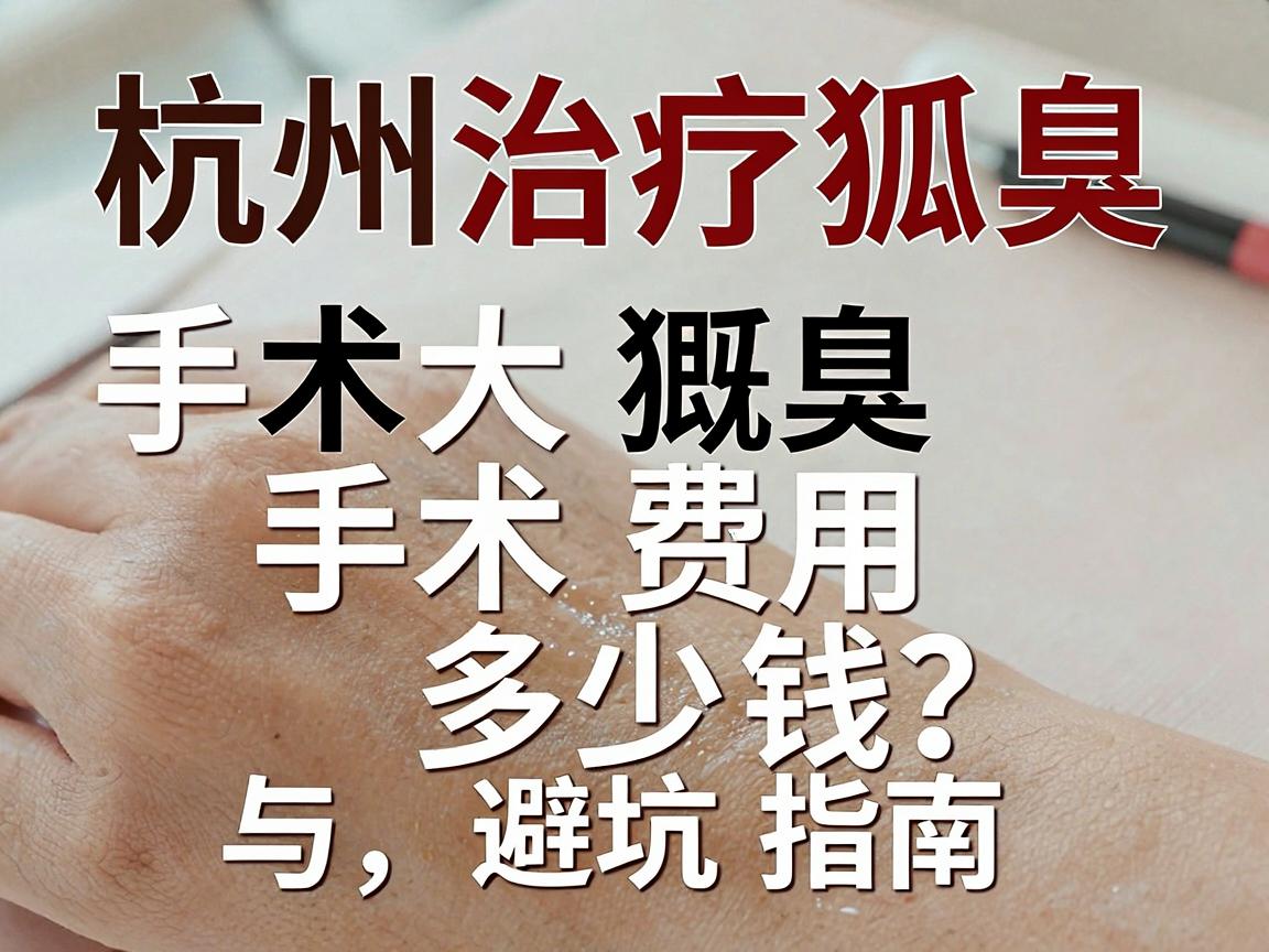 杭州治疗狐臭手术大概多少钱？一篇讲透杭州狐臭手术费用与避坑指南