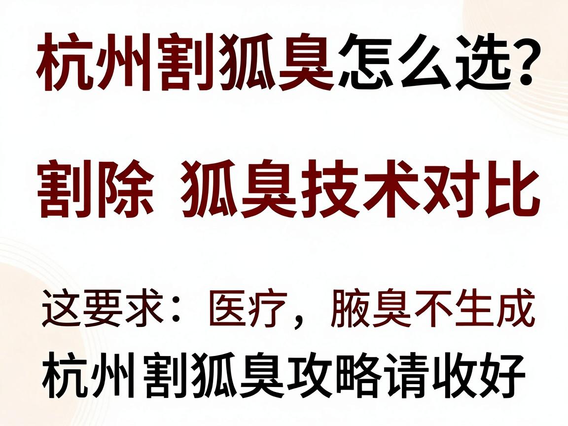 杭州割狐臭医院怎么选?割除狐臭技术对比,这份杭州割狐臭攻略请收好 杭州割狐臭医院怎么选?割除狐臭技术对比,这份杭州割狐臭攻略请收好