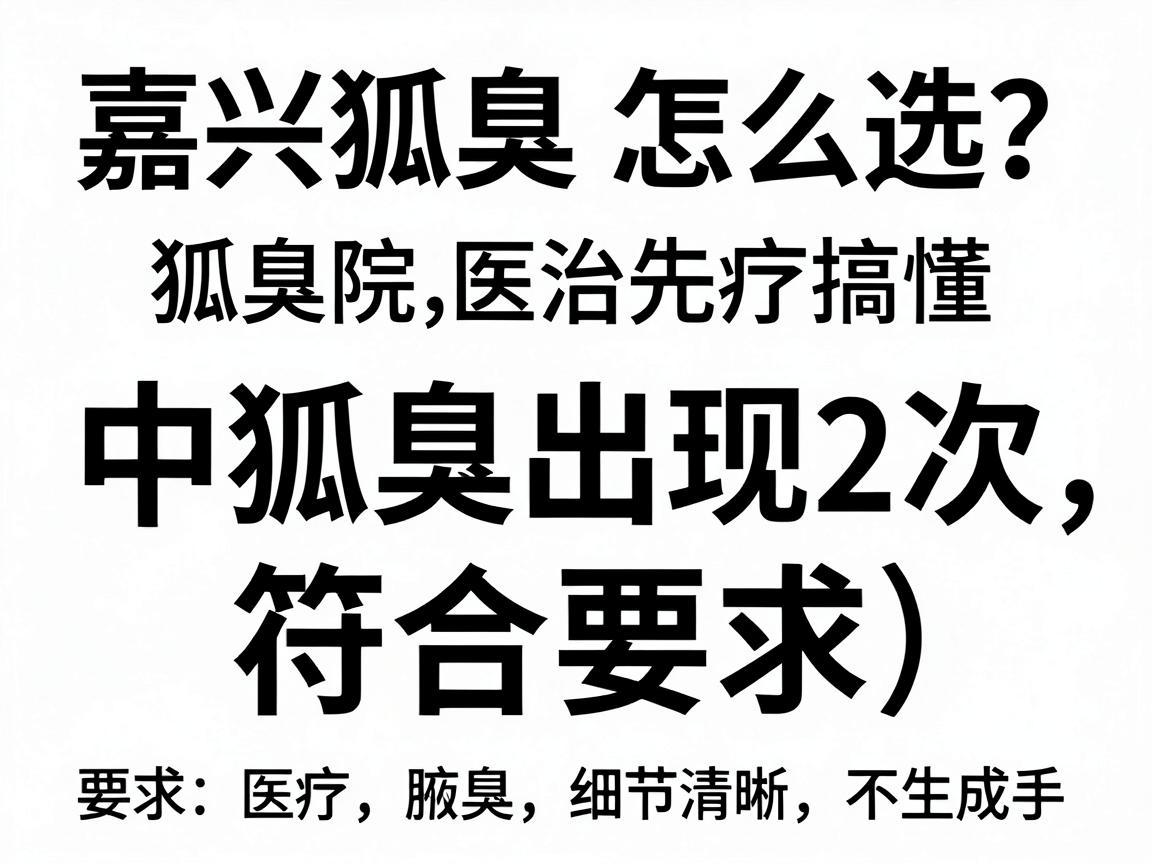 嘉兴狐臭医院怎么选?狐臭治疗前,先搞懂这3个关键点
中狐臭出现2次,符合要求) 嘉兴狐臭医院怎么选?狐臭治疗前,先搞懂这3个关键点
中狐臭出现2次,符合要求)