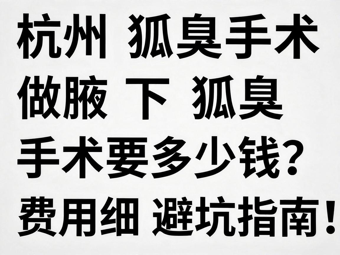 杭州做腋下狐臭手术要多少钱?费用明细与避坑指南,杭州狐臭手术价格全解析 杭州做腋下狐臭手术要多少钱?费用明细与避坑指南,杭州狐臭手术价格全解析
