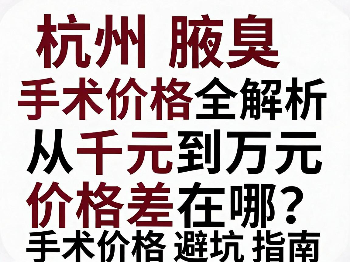 杭州腋臭手术价格全解析,从千元到万元,价格差在哪?手术价格避坑指南 杭州腋臭手术价格全解析,从千元到万元,价格差在哪?手术价格避坑指南