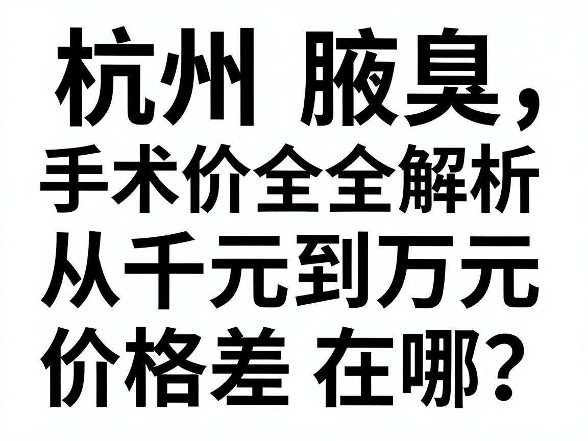 杭州腋臭手术价格全解析,从千元到万元,价格差在哪?手术价格避坑指南 杭州腋臭手术价格全解析,从千元到万元,价格差在哪?手术价格避坑指南