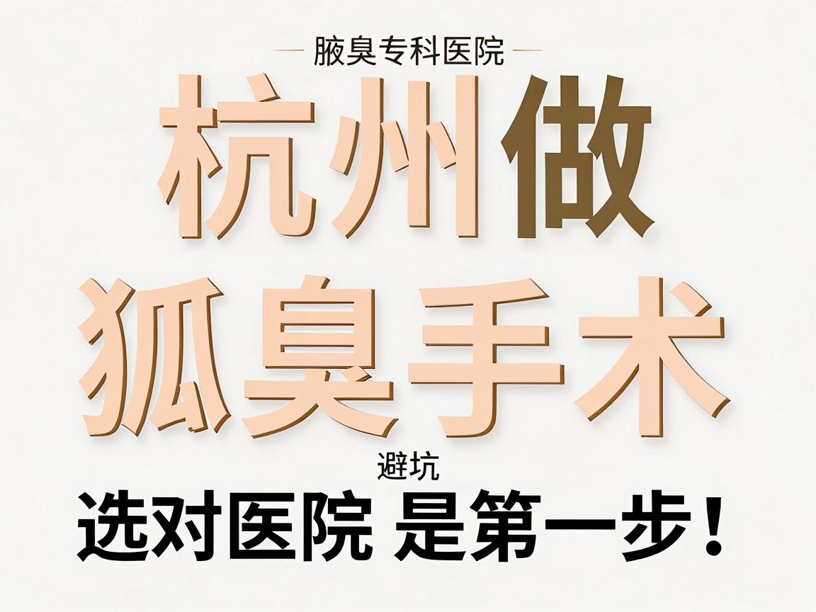 杭州做狐臭手术，选对医院是第一步！杭州腋臭专科医院避坑指南