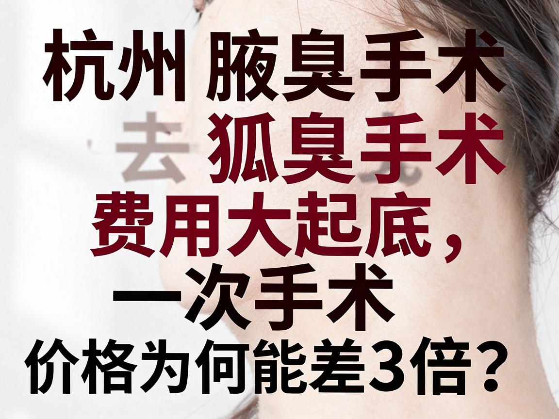 杭州去狐臭手术费用大起底，一次手术，价格为何能差3倍？杭州腋臭手术费用明细与避坑指南