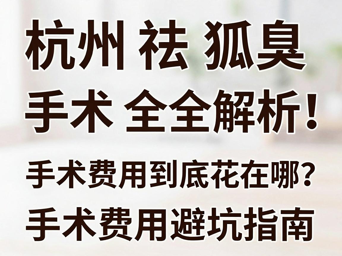 杭州祛狐臭手术价格全解析,手术费用到底花在哪?附手术费用避坑指南 杭州祛狐臭手术价格全解析,手术费用到底花在哪?附手术费用避坑指南