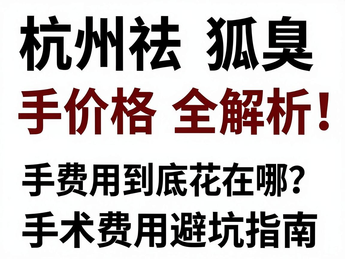 杭州祛狐臭手术价格全解析,手术费用到底花在哪?附手术费用避坑指南 杭州祛狐臭手术价格全解析,手术费用到底花在哪?附手术费用避坑指南