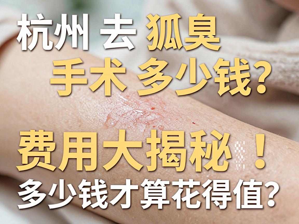 杭州去狐臭多少钱？手术费用大揭秘，多少钱才算花得值？