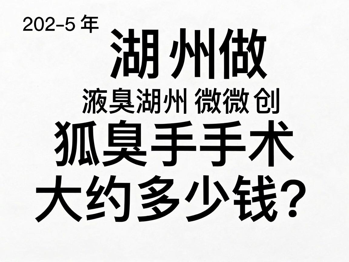 湖州做微创狐臭手术大约多少钱？2025年湖州微创狐臭手术价格与费用清单