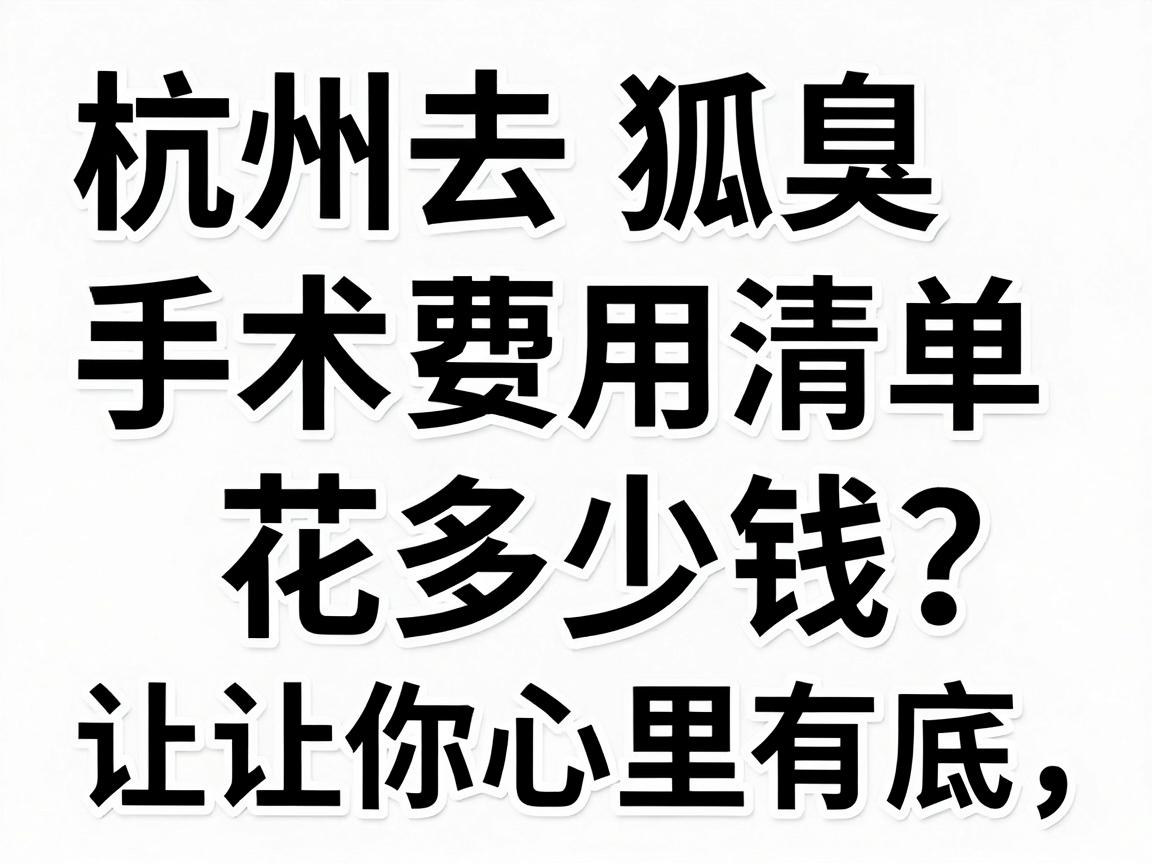 杭州去狐臭手术要花多少钱？这份费用清单，让你心里有底