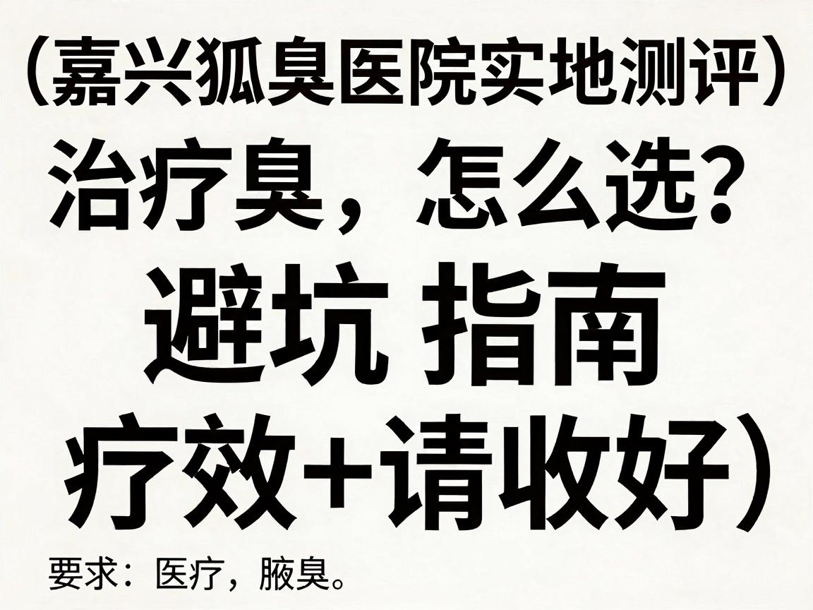 嘉兴狐臭治疗医院怎么选？这份避坑指南+疗效对比请收好（嘉兴狐臭医院实地测评）