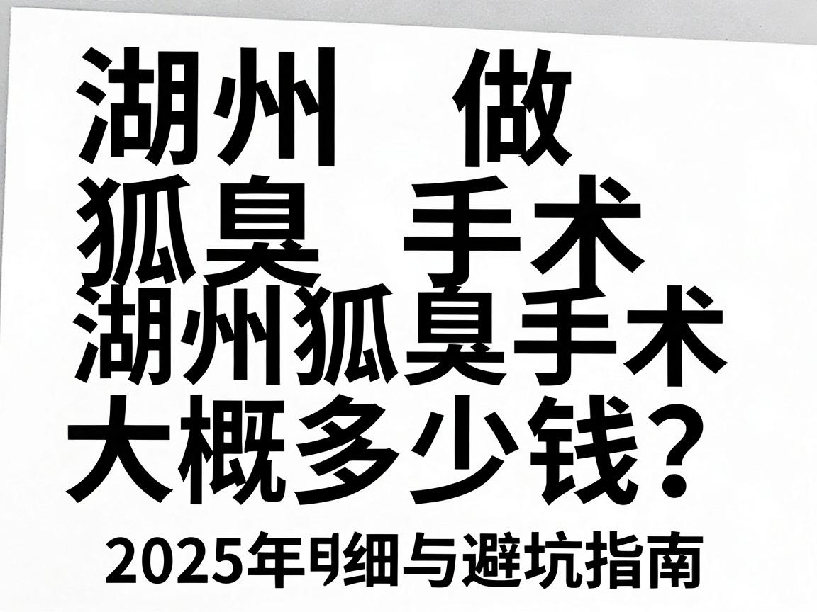 湖州做狐臭手术大概多少钱?2025年湖州狐臭手术费用明细与避坑指南 湖州做狐臭手术大概多少钱?2025年湖州狐臭手术费用明细与避坑指南