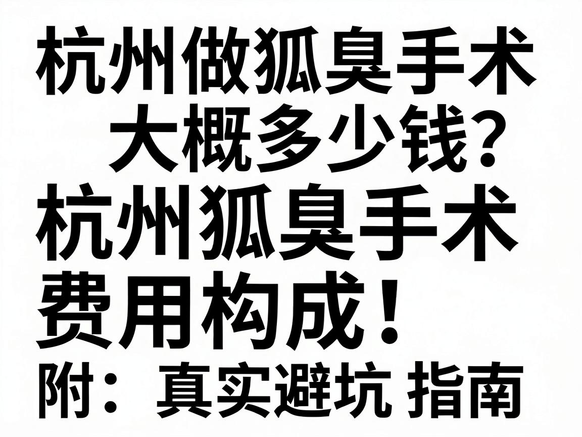 杭州做狐臭手术大概多少钱?一文拆解杭州狐臭手术费用构成,附真实避坑指南 杭州做狐臭手术大概多少钱?一文拆解杭州狐臭手术费用构成,附真实避坑指南