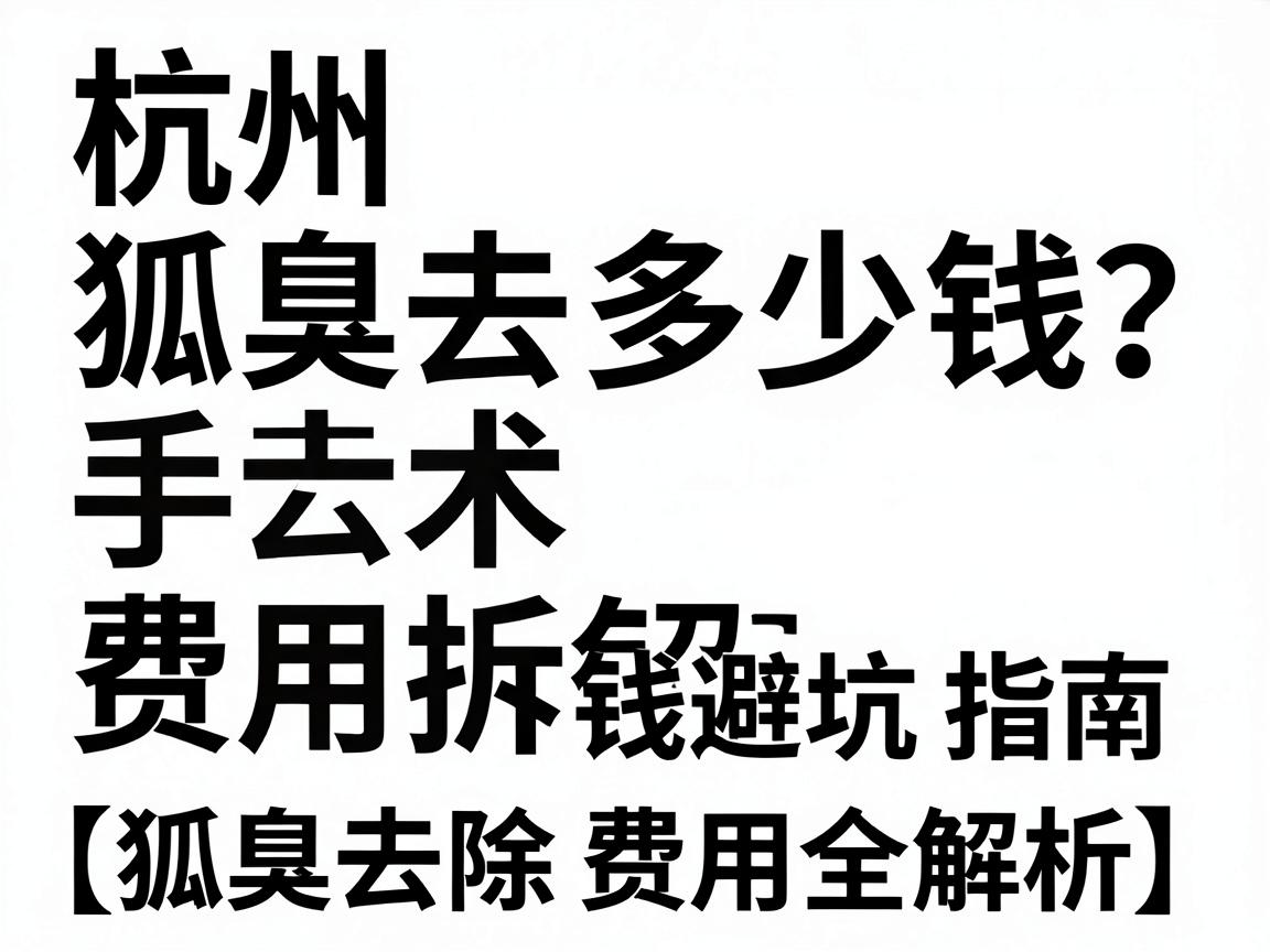 杭州狐臭去除多少钱？手术费用拆解，附省钱避坑指南（狐臭去除费用全解析）