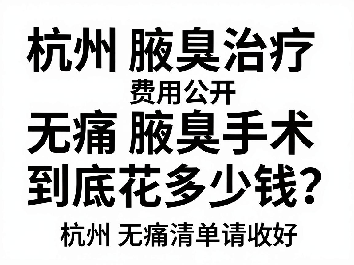 杭州腋臭治疗费用公开，无痛腋臭手术到底花多少钱？这份杭州无痛腋臭价格清单请收好