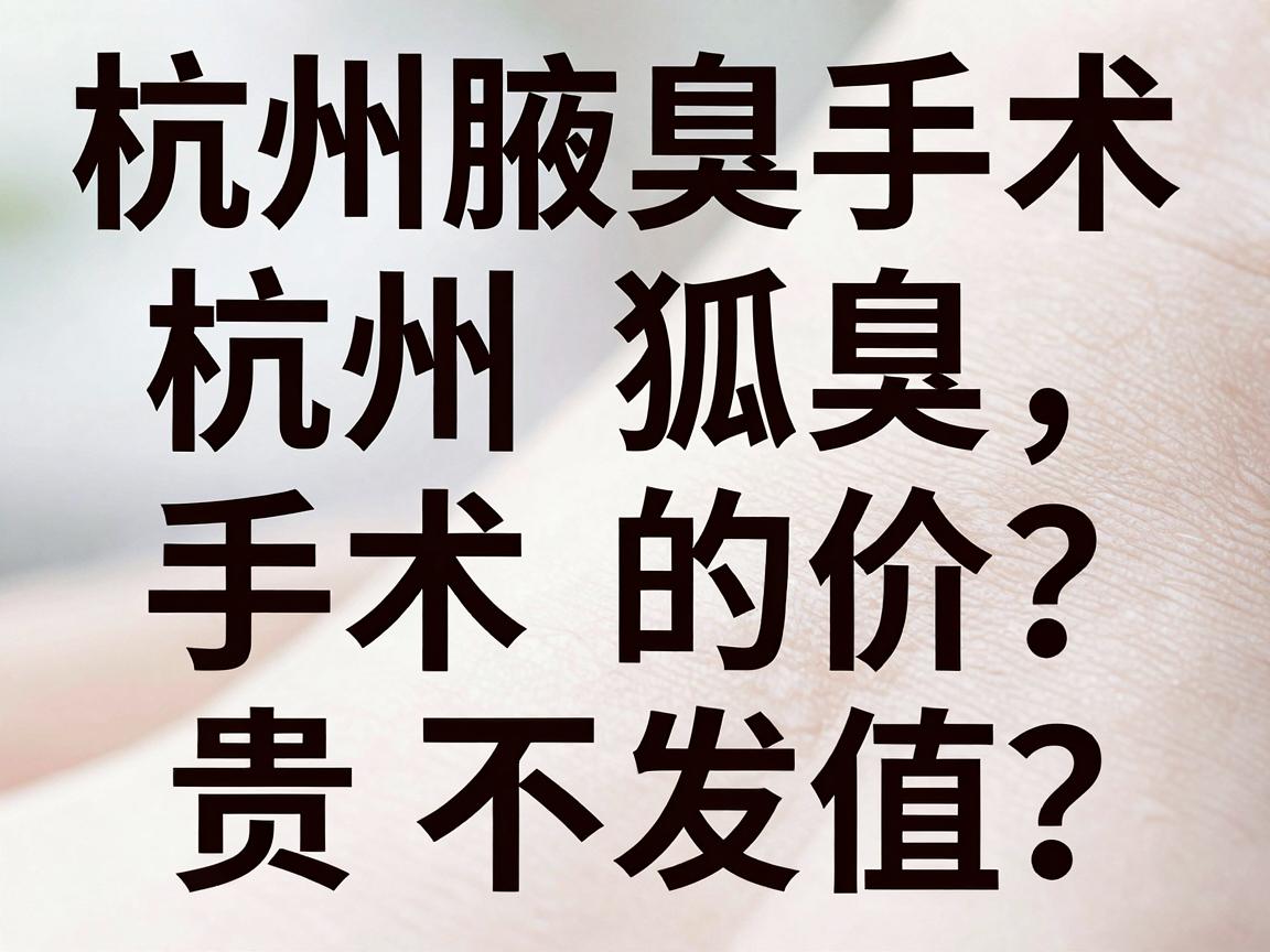 杭州狐臭手术价格贵不贵?一文拆解杭州腋臭手术的价与值 杭州狐臭手术价格贵不贵?一文拆解杭州腋臭手术的价与值